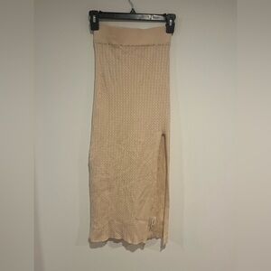 Line & Dot Beige Knit Pencil Skirt